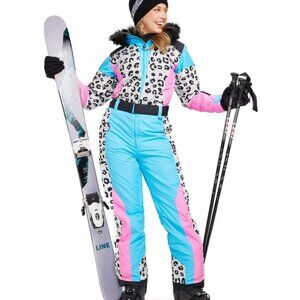 NWT Tipsy Elves Women's Snow Leopard Snow Suit Medium